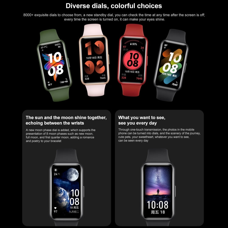 Original HUAWEI Band 7 NFC Edition, 1.47 inch AMOLED Screen Smart Watch, Support Blood Oxygen Monitoring / 14-days Battery Life(Black) by Huawei