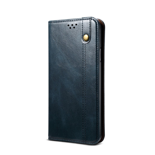 For Xiaomi Redmi Note 9 5G (CN Version) Simple Wax Crazy Horse Texture Horizontal Flip Leather Case with Card Slots & Wallet(Navy Blue) by bashfashion