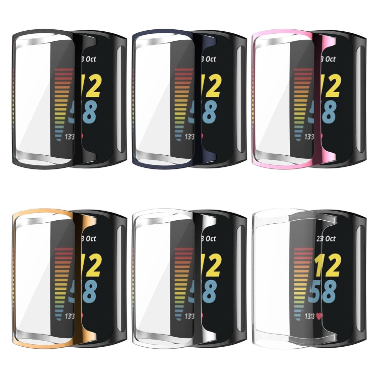 For Fitbit Charge 5 Full Coverage TPU Electroplating Protective Case Cover(Rose Gold) by bashfashion