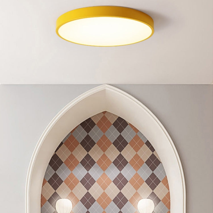 Macaron LED Round Ceiling Lamp, White Light, Size:30cm(Yellow) by bashfashion