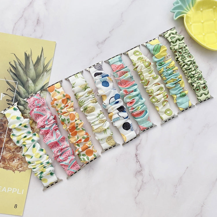 Single Loop Elasticity Cloth Fruit Watch Band For Apple Watch Ultra 49mm&Watch Ultra 2 49mm / Series 9&8&7 45mm / SE 3&SE 2&6&SE&5&4 44mm / 3&2&1 42mm(A) by bashfashion