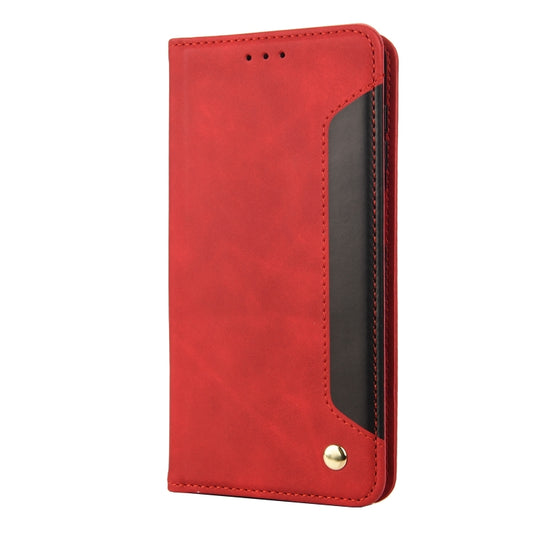 For Samsung Galaxy M23 5G Skin Feel Splicing Leather Phone Case(Red) by bashfashion