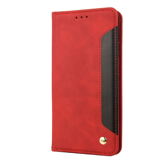 For Motorola Moto E32 Skin Feel Splicing Leather Phone Case(Red) by bashfashion