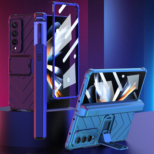 For Samsung Galaxy Z Fold4 GKK Integrated Magnetic Armor Flip Phone Case With Pen Box(Black) by GKK