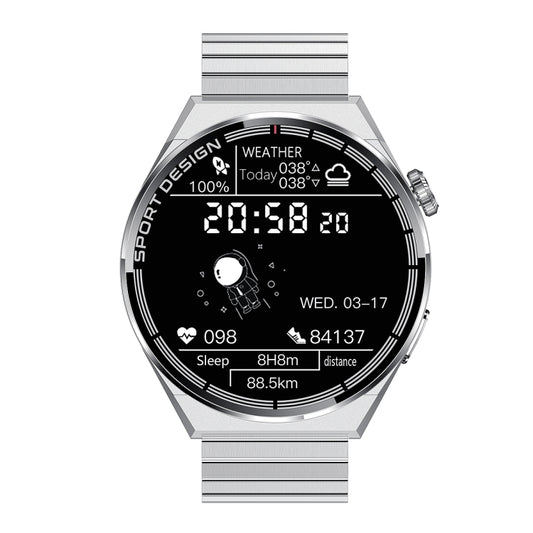 MD3MAX 1.39 inch Round Screen Steel Strap Smart Watch Supports Heart Rate Monitoring/Blood Oxygen Monitoring(Silver) by bashfashion