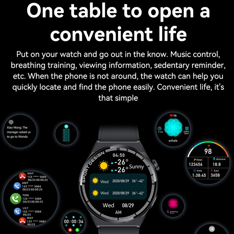 HDT 3 Max 1.6 inch Leather Band IP67 Waterproof Smart Watch Support Bluetooth Call / NFC(Silver) by bashfashion