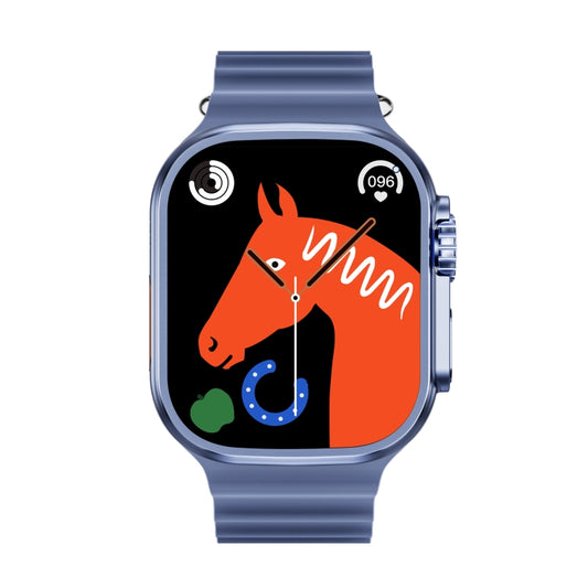 WS-E9 Ultra 2.2 inch IP67 Waterproof Metal Buckle Ocean Silicone Band Smart Watch, Support Heart Rate / NFC(Blue) by bashfashion