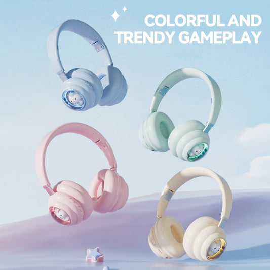 KE-30 RGB Head Mounted Wireless Bluetooth Headset(Yellow) by bashfashion