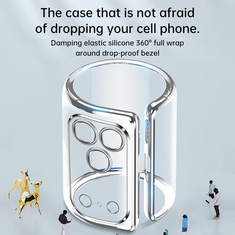 For iPhone 17 SULADA Shine Through Series Plating TPU Transparent Phone Case(Silver) by SULADA