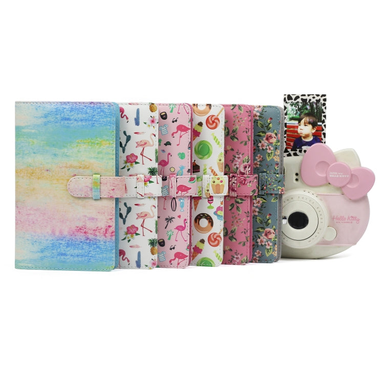 Dessert Pattern 3 inch DIY PU Mini Creativity Insert Type 32 Pages Exquisite Photo Album for Polaroid by bashfashion