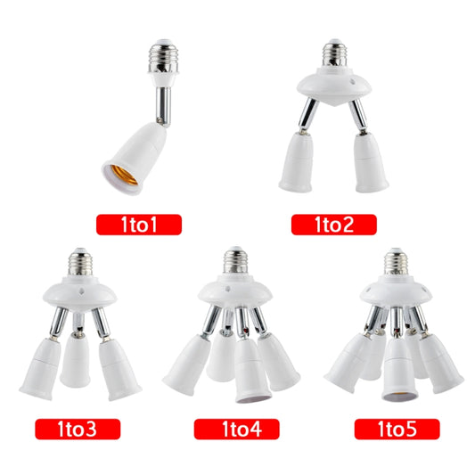 E27 to E27 Splitter Adjustable LED Light Bulb Holder Adapter Converter Socket Light Bulb Holder, type:5 In 1 by bashfashion