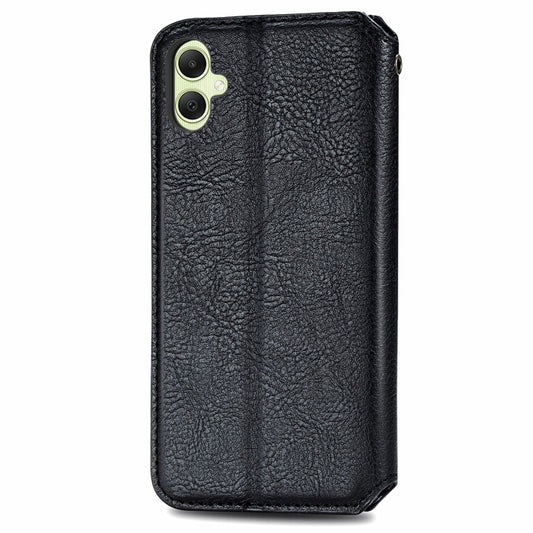 For Samsung Galaxy A05 4G Cubic Grid Pressed Magnetic Leather Phone Case(Black) by bashfashion