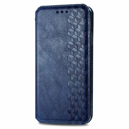 For Samsung Galaxy M15 Cubic Grid Pressed Magnetic Leather Phone Case(Blue) by bashfashion