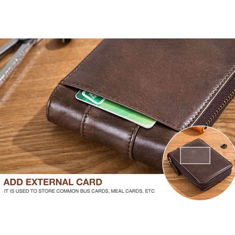 BULL CAPTAIN 025 Leather First-Layer Cowhide Wallet Multi-Function Card Tap Wallet(Black) by BULL CAPTAIN