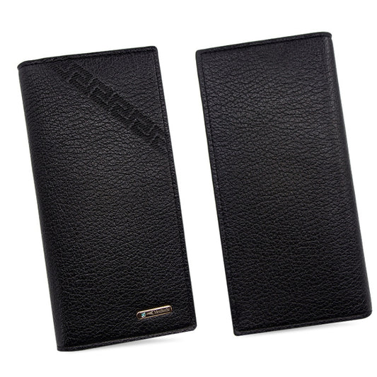 MenBense Long Fashion Embossed Magnetic Buckle Multi-Card Slot Men Wallet(Black) by MenBense