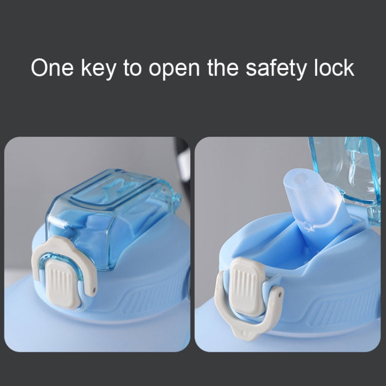 2300ml Large Capacity Gradient Straw Cup Sports Bottle With Scale(Pink) by bashfashion