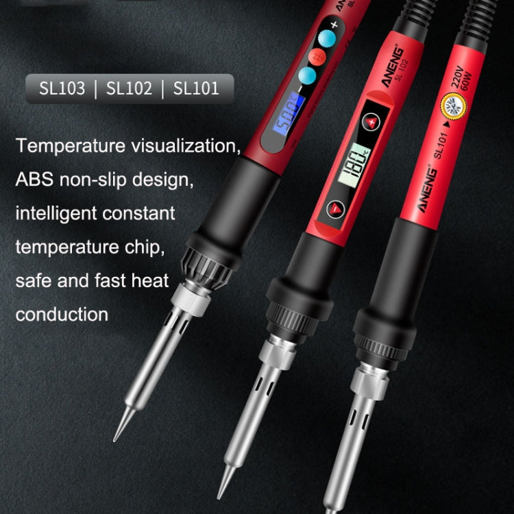 ANENG SL102 17pcs/set Digital Thermostat Household Constant Temperature Soldering Iron Set 60W Internal Heat Welding Tool Kit(US Plug) by ANENG