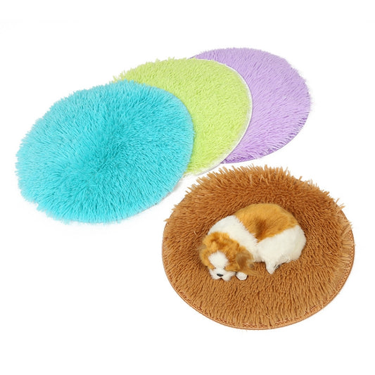 Autumn And Winter Pet Warm Bed Round Pet Pad, Specification: S(Light Purple) by bashfashion