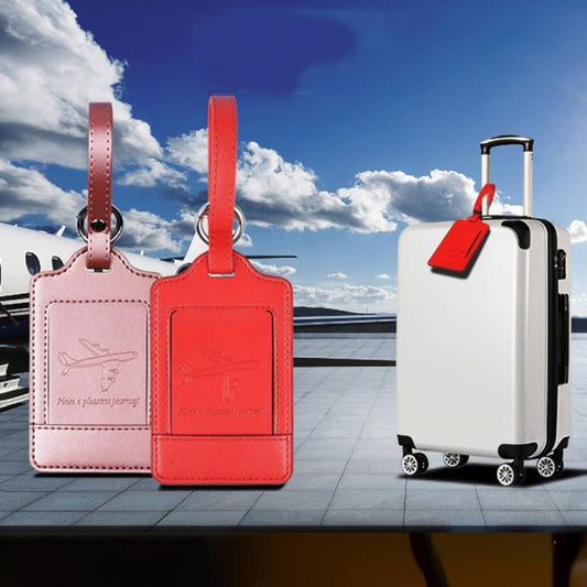 PU Leather Luggage Tag Multifunctional Suitcase Identification Tag(Rose Gold) by bashfashion