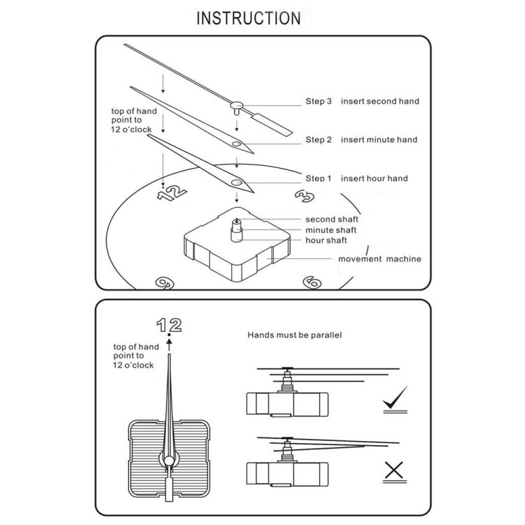 2 PCS HR1688 Quartz Clock Mechanism Movement,Spec: 22.5mm/ 14.5mm by bashfashion