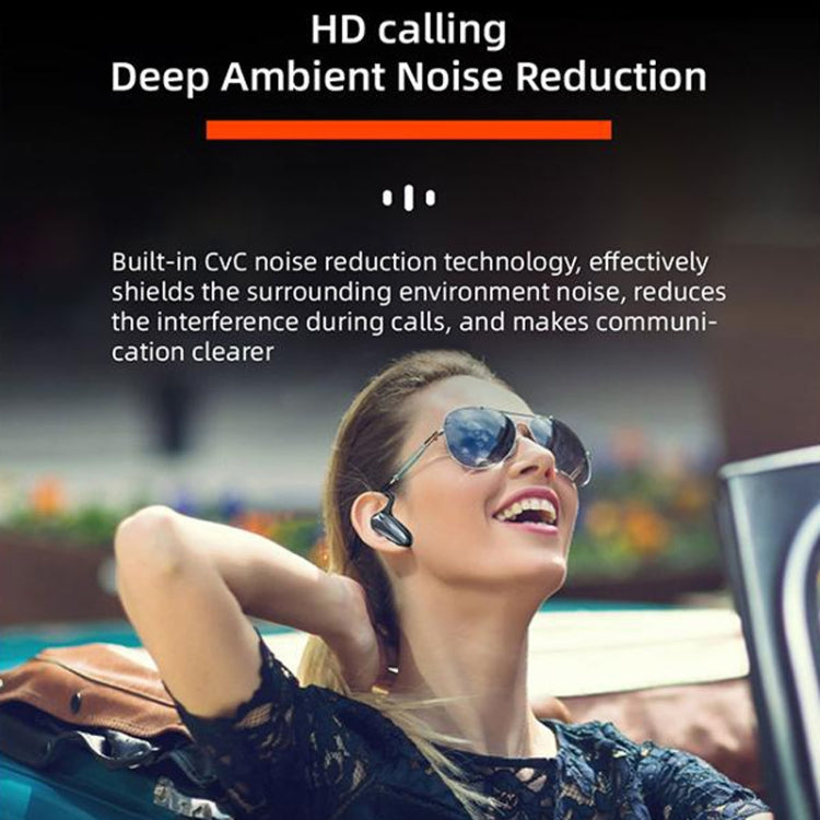 YX02 With Digital Display Hanging Ear Bone Conduction Bluetooth Headset(Black) by bashfashion