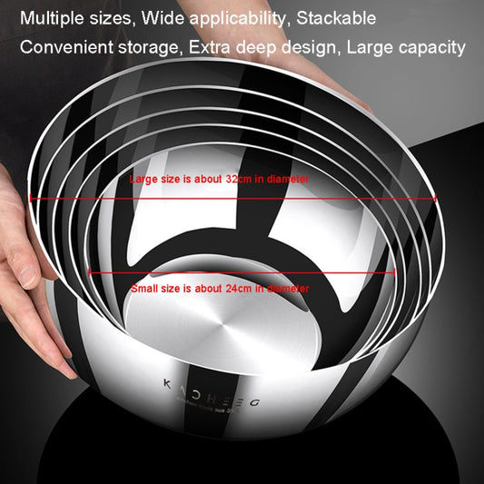 Kacheeg 316 Stainless Steel Basin Food Grade Thickened Kitchen Kneading Basin, Size: 30cm by Kacheeg