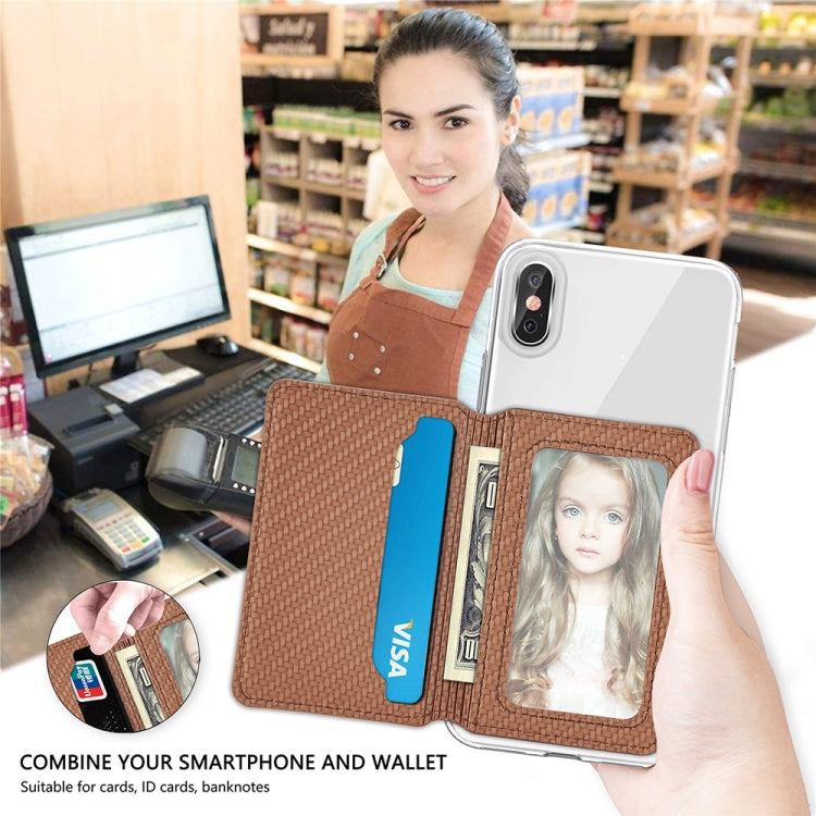 Multifunctional Mobile Phone Back Sticker Card Bag with Bracket Function(Brown) by bashfashion