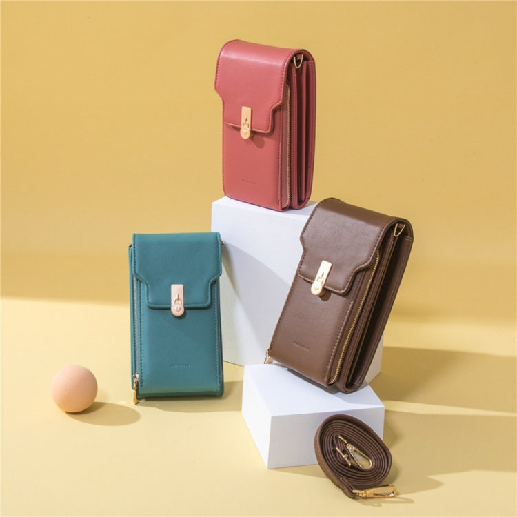 Large-capacity Multi-compartment Single-shoulder Phone Bag Mini Messenger Bag(Green) by bashfashion