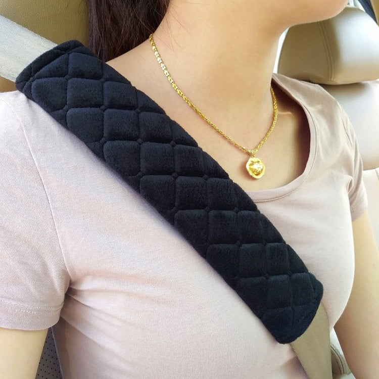 Car Seat Belt Protector Soft Extended Shoulder Pads, Color: Rose Red Square by bashfashion