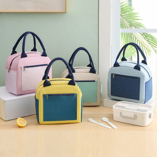 Match Color Cationic Lunch Box Handbag Aluminum Foil Thickened Waterproof Lunch Bag(Yellow Green) by bashfashion