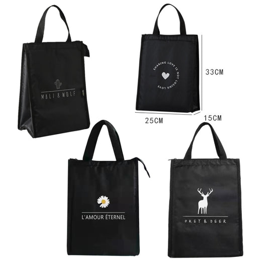 Vertical Version Thick Waterproof Insulation Bag Oxford Cloth Lunch Bag Tote Bag(White Deer) by bashfashion