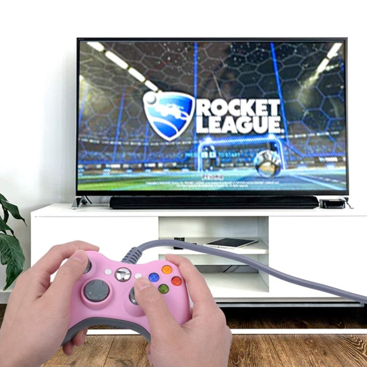 For XBOX 360 Console And PC USB Dual Vibration Wired Gamepad(Pink) by bashfashion