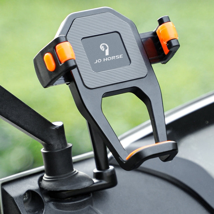 JO HORSE Aluminum Alloy Bicycle Riding Mobile Phone Navigation Roller Fixed Bracket, Color: Titanium Handlebar by JO HORSE