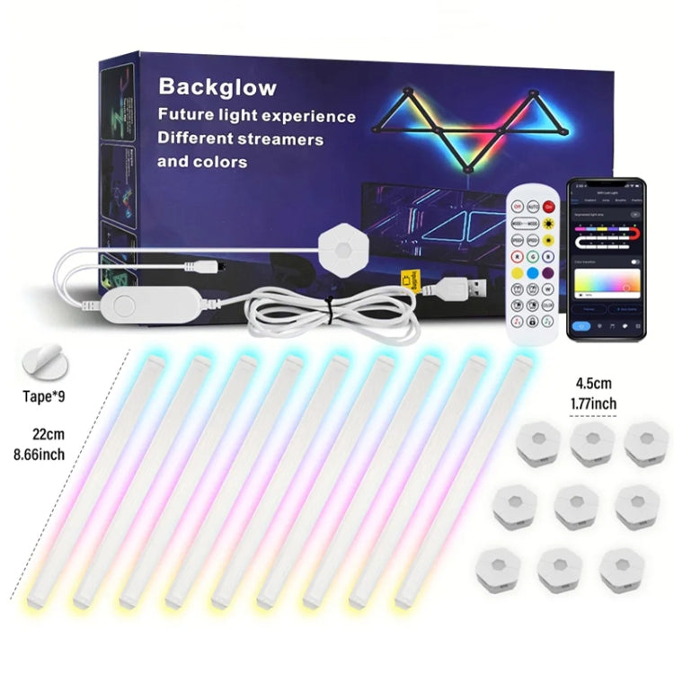 6 pcs /Set LED WIFI Graffiti Bluetooth Smart Splicing Quantum Light DIY Atmosphere Lighting With Remote Control, US Plug(White) by bashfashion