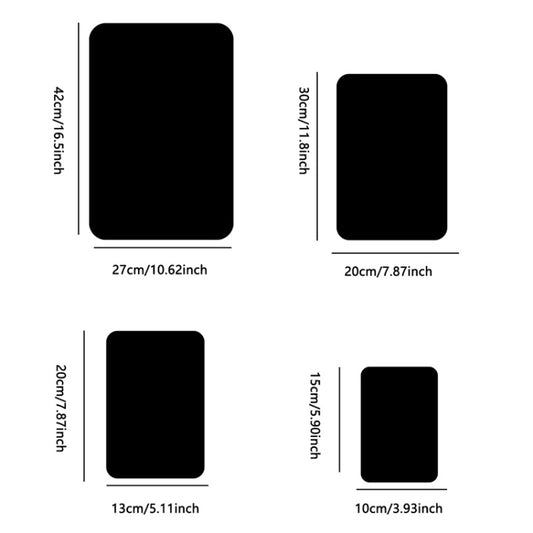 4pcs 42cm x 27cm Round Corner Models Rectangle Acrylic Mirror Stereo Wall Stickers Home Decoration Soft Mirror(Silver) by bashfashion