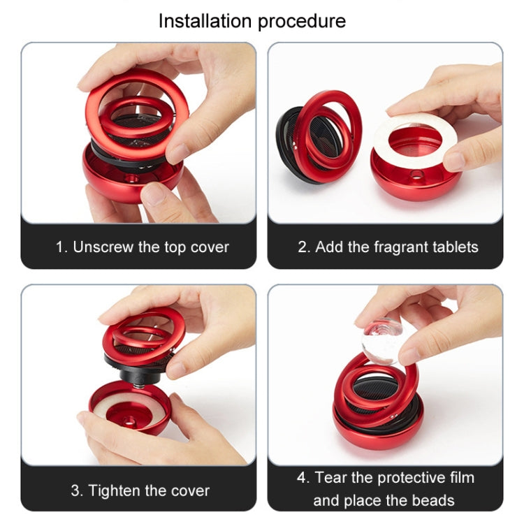 Interstellar Vast Solar Rotating Car Aromatherapy Ornaments, Color: Silver by bashfashion