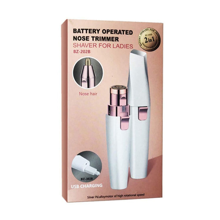 2 In 1 Electrical Eyebrow Trimmer Ladies Shaver Eyebrow Shapers, Model: USB Charging White by bashfashion