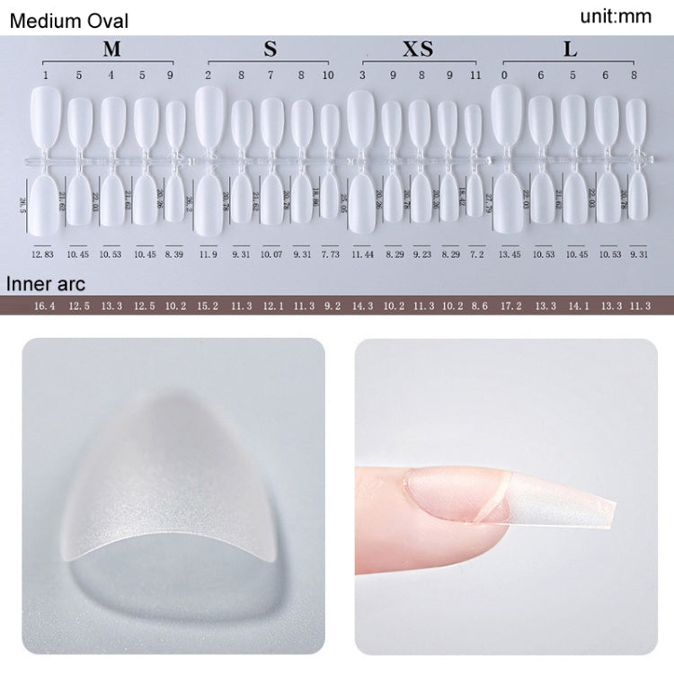 10pairs Of 100pcs/Box Frosted False Nails Artificial Tip, Shape: Medium Oval XS by bashfashion