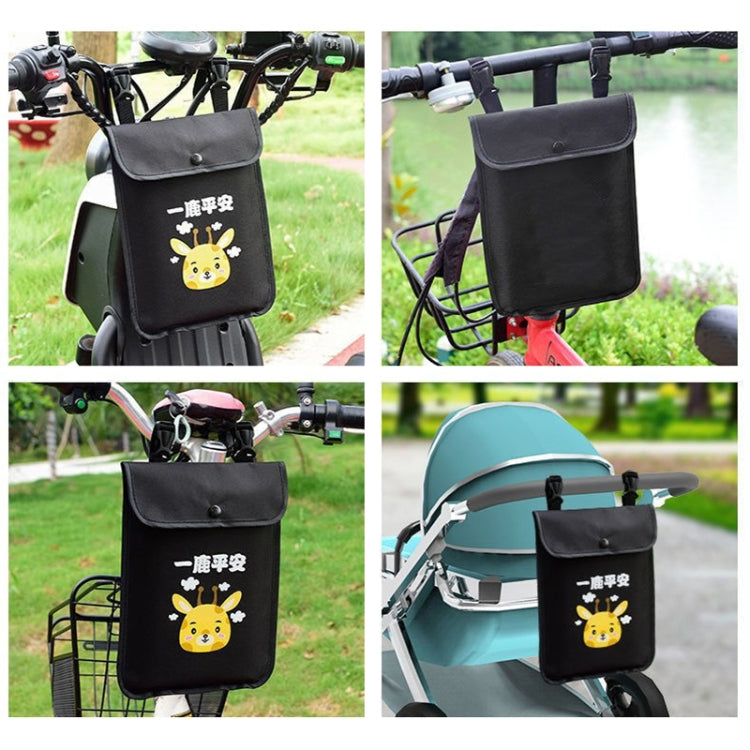 Electric Vehicle Portable Hanging Bag Waterproof Bicycle Front Storage Bag Stroller Pocket, Color: No Pattern by bashfashion