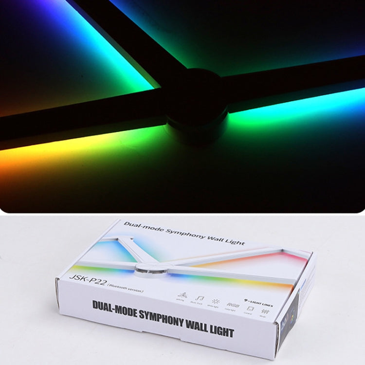 JSK-P22 5V Bluetooth RGB Stitching Light E-Sports Atmosphere Decorative Lamp, Style: 9 Sections+USB To DC Line+EU Plug(White) by bashfashion
