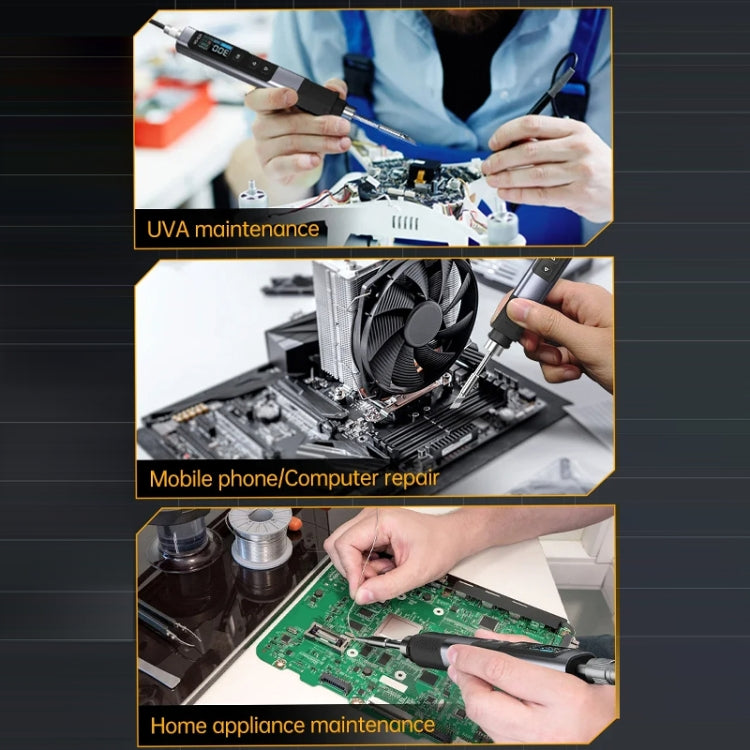 FNIRSI Portable Constant Temperature Soldering Iron Set, Model: HS-02A Standard 6 Head by FNIRSI