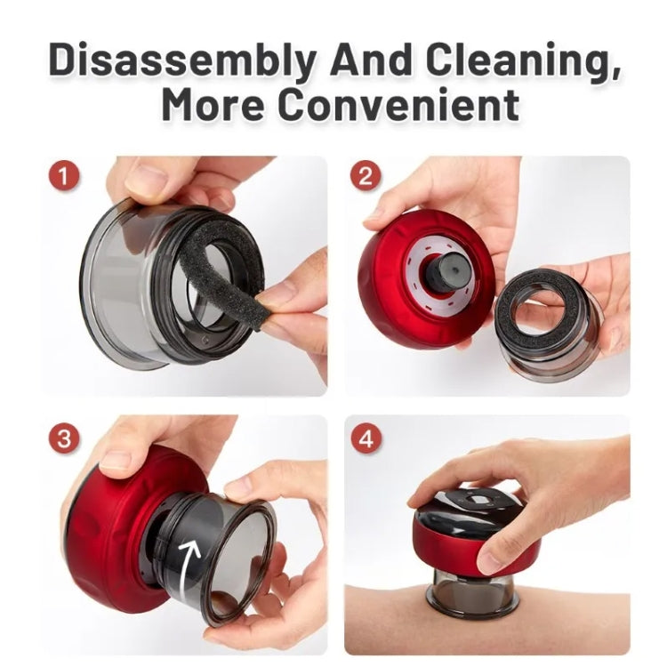 12-speed Remote Control Cupping Therapy Massager Set with 3 Cups(Red) by bashfashion