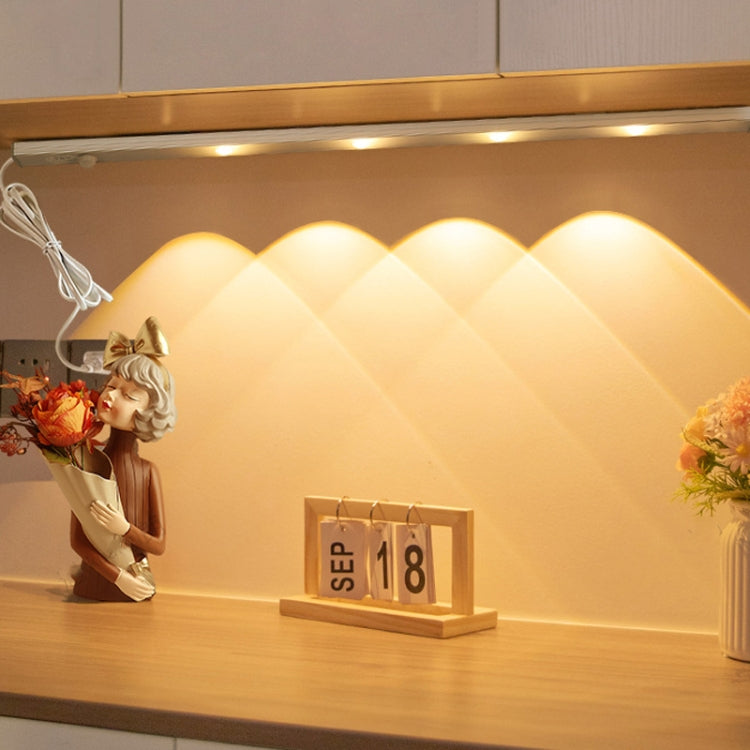 220V CN Plug Motion Sensor Wardrobe Cabinet Lamp LED Light Bar, Spec: Warm White 40cm by bashfashion