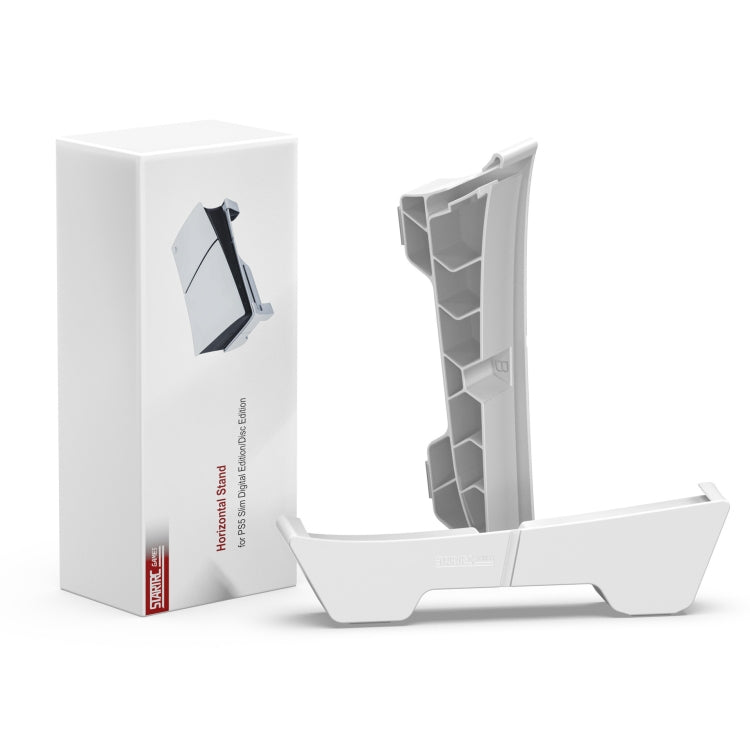 For PS5 Slim STARTRC GAMES Base Horizontal Placement Bracket Game Console Horizontal Fixed Cooling Base(White Upgraded Digital/Disc Universal) by STARTRC GAMES