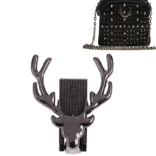 Luggage Hardware Accessories Deer Head Decoration Buckle(Black) by bashfashion