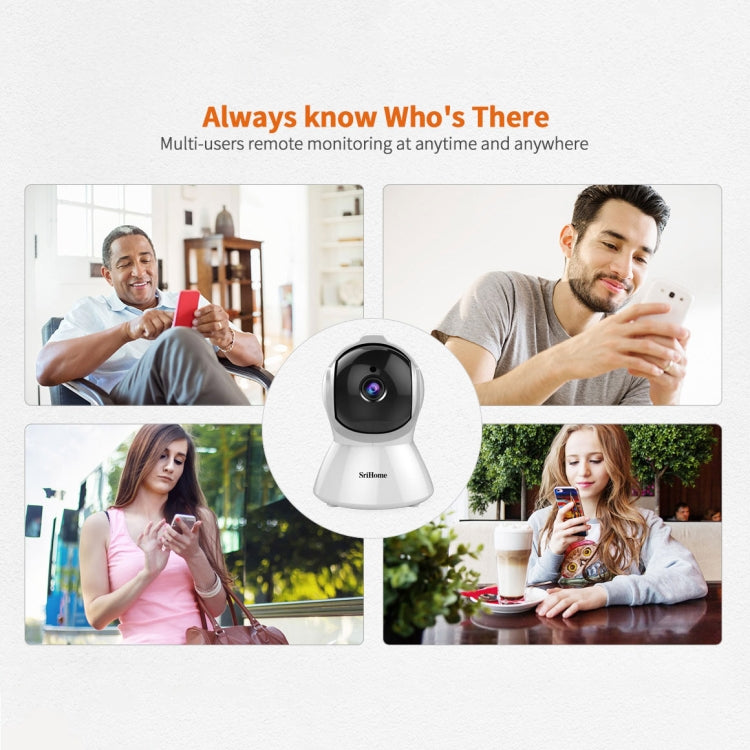 SriHome SH025 2.0 Million Pixels 1080P HD AI Auto-tracking IP Camera, Support Two Way Audio / Motion Tracking / Humanoid Detection / Night Vision / TF Card, AU Plug by SriHome