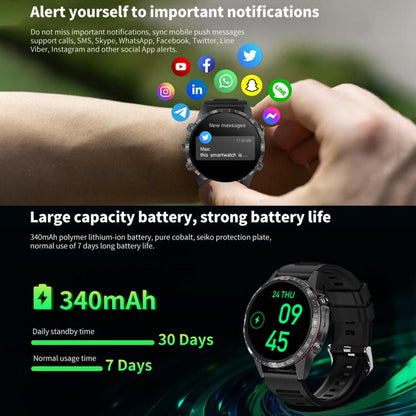 HAMTOD 1.6 inch Waterproof Smart Watch, Support Bluetooth Call / Heart Rate / Blood Oxygen Monitoring / NFC(Silver) by HAMTOD
