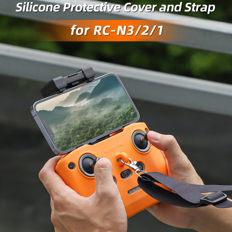For DJI Neo / Mini 4 Pro / RC-N3 / RC-N2 / RC-N1 Sunnylife Controller Protective Cover Silicone Case with Neck Strap (Orange) by Sunnylife