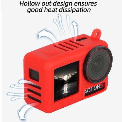 For DJI Osmo Action 5 Pro Sunnylife Silicone Protective Case Scratch-proof Camera Cover with Lanyard (Orange) by Sunnylife