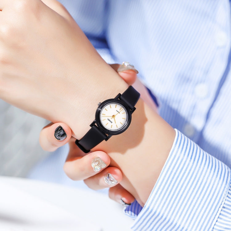 SKMEI 1659 Thin PU Leather Strap Small Dial Quartz Watch for Ladies(Black Shell Constellation Type) by SKMEI